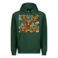 Sports Green long haired shaggy cow western Premium Hoodie - Jasminsmagicworld