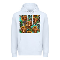 White long haired shaggy cow western Premium Hoodie - Jasminsmagicworld
