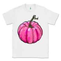 White Breast Cancer Awareness Pink Pumpkin Classic Tee - RanaPortraitStore