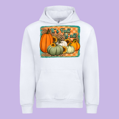 It's Fall Y'all Pumpkins Halloween And Sunflowers Urban Hoodie Designed By Jasminsmagicworld