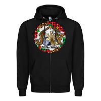 Black Christmas Joy To The World Zipper Hoodie - RanaPortraitStore