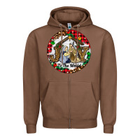 Chestnut Christmas Joy To The World Zipper Hoodie - RanaPortraitStore