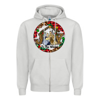 Dove Grey Christmas Joy To The World Zipper Hoodie - RanaPortraitStore
