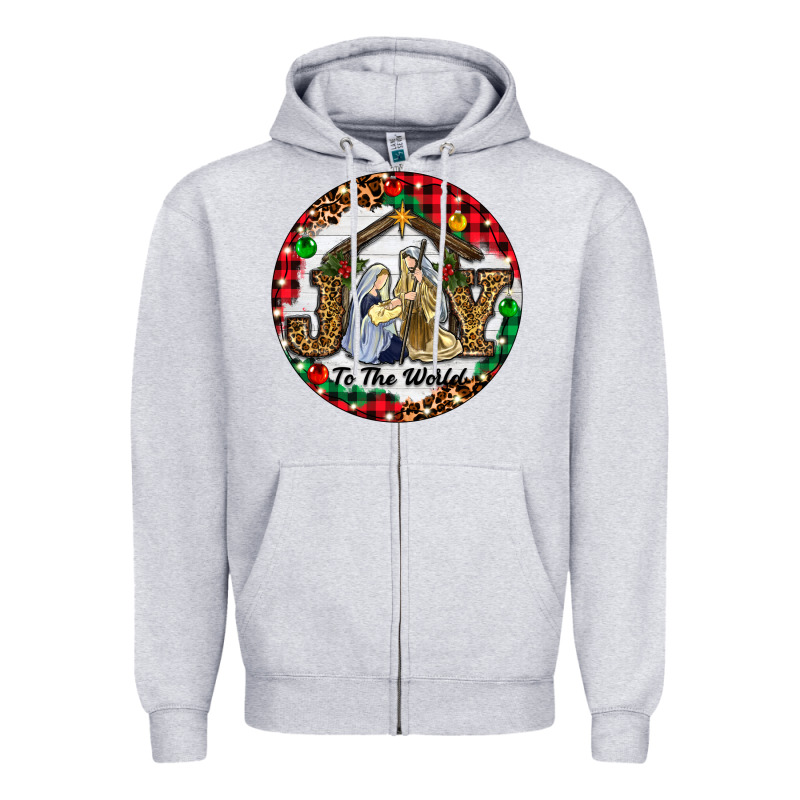 Christmas Joy To The World Zipper Hoodie by RanaPortraitStore | Teevron