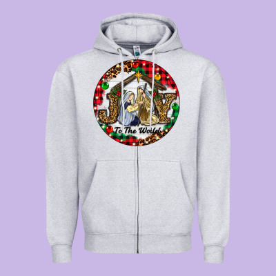 Zipper Hoodie Christmas Joy To The World