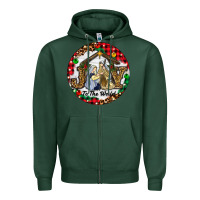 Sports Green Christmas Joy To The World Zipper Hoodie - RanaPortraitStore