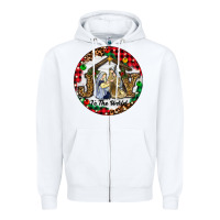 White Christmas Joy To The World Zipper Hoodie - RanaPortraitStore