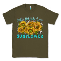 Army Green just a girl who loves sunflower Classic Tee - texasbilliewilder