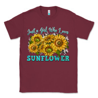 Burgundy just a girl who loves sunflower Classic Tee - texasbilliewilder