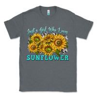Charcoal Heather just a girl who loves sunflower Classic Tee - texasbilliewilder