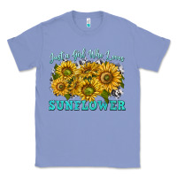 Colony Blue just a girl who loves sunflower Classic Tee - texasbilliewilder