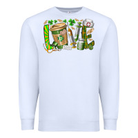 White St Patricks love nurse Premium Sweatshirt - RacoonDesign