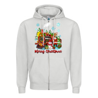 Dove Grey merry christmas polar express Zipper Hoodie - Zillion Design Studio