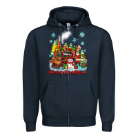 Navy merry christmas polar express Zipper Hoodie - Zillion Design Studio