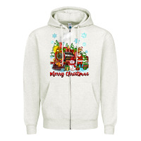 Oatmeal Heather merry christmas polar express Zipper Hoodie - Zillion Design Studio