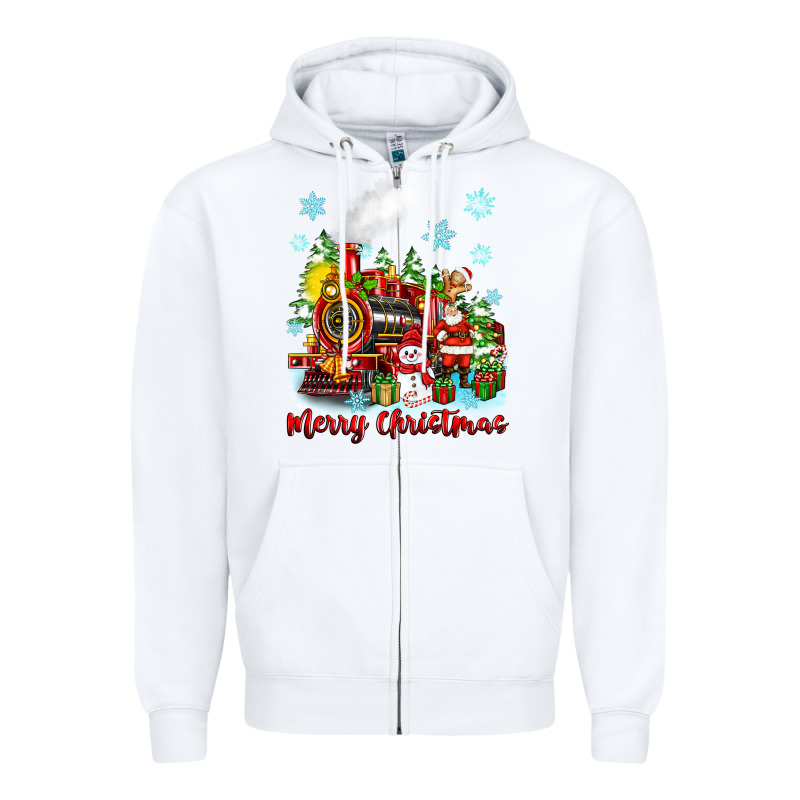 Merry Christmas Polar Express Zipper Hoodie by Zillion Design Studio | Teevron