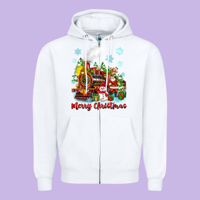 Merry Christmas Polar Express Zipper Hoodie Designed By Zillion Design Studio