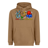 Toasted Coconut peace love understand Heavyweight Hoodie - Zillion Design Studio