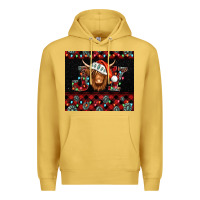 Antique Gold joy shaggy cow christmas Premium Hoodie - Jasminsmagicworld