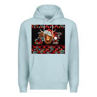 Blue Mist joy shaggy cow christmas Premium Hoodie - Jasminsmagicworld