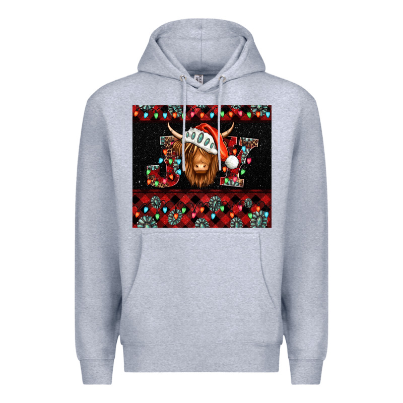 Joy Shaggy Cow Christmas Premium Hoodie by Jasminsmagicworld | Teevron