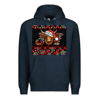 Navy joy shaggy cow christmas Premium Hoodie - Jasminsmagicworld