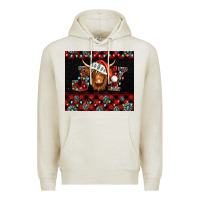 Oatmeal Heather joy shaggy cow christmas Premium Hoodie - Jasminsmagicworld