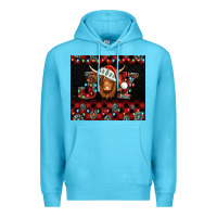 Ocean Blue joy shaggy cow christmas Premium Hoodie - Jasminsmagicworld