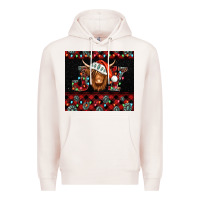 Pale Pink joy shaggy cow christmas Premium Hoodie - Jasminsmagicworld