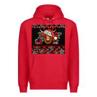 Red joy shaggy cow christmas Premium Hoodie - Jasminsmagicworld