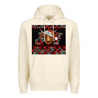 Sandshell joy shaggy cow christmas Premium Hoodie - Jasminsmagicworld
