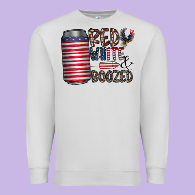 Red White  Boozed Premium Sweatshirt Designed By Cowhidedigitalart