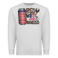 Dove Grey red white  boozed Premium Sweatshirt - CowhideDigitalArt