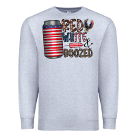 Heather Grey red white  boozed Premium Sweatshirt - CowhideDigitalArt