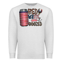 Oatmeal Heather red white  boozed Premium Sweatshirt - CowhideDigitalArt