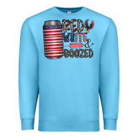 Ocean Blue red white  boozed Premium Sweatshirt - CowhideDigitalArt