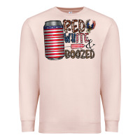 Pale Pink red white  boozed Premium Sweatshirt - CowhideDigitalArt