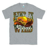 Heather Grey keep it wild western Classic Tee - texasbilliewilder