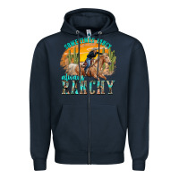 Navy sometimes fancy always ranchy Zipper Hoodie - texasbilliewilder