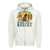 Oatmeal Heather sometimes fancy always ranchy Zipper Hoodie - texasbilliewilder