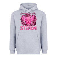 Heather Grey Stronger Than The Storm Breast Cancer Heavyweight Hoodie - texasbilliewilder
