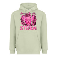 Matcha Stronger Than The Storm Breast Cancer Heavyweight Hoodie - texasbilliewilder