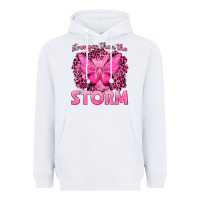 White Stronger Than The Storm Breast Cancer Heavyweight Hoodie - texasbilliewilder