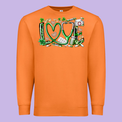 St.patricks Love Nurse Premium Sweatshirt Designed By Racoondesign