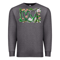Charcoal Heather st.patricks love nurse Premium Sweatshirt - RacoonDesign