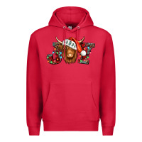 Cardinal joy christmas shaggy cow Premium Hoodie - Jasminsmagicworld