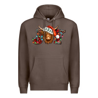 Coffee joy christmas shaggy cow Premium Hoodie - Jasminsmagicworld