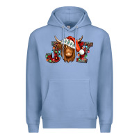 Colony Blue joy christmas shaggy cow Premium Hoodie - Jasminsmagicworld