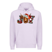 Lilac joy christmas shaggy cow Premium Hoodie - Jasminsmagicworld