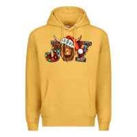 Mustard joy christmas shaggy cow Premium Hoodie - Jasminsmagicworld